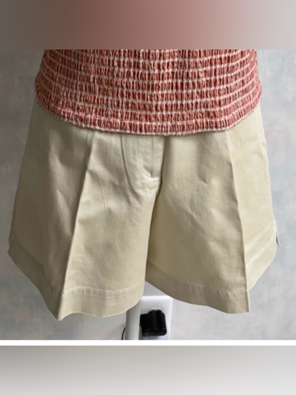 Shorts, St. John’s Bay - Beige - Women’s 12 5” Inseam, 100% Cotton, Smooth Front
